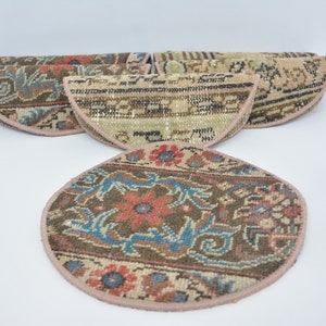 Handmade Placemat, Kilim Supla, Rustic Supla, Set Of Six, Gift Supla, 12&quot;x12&quot; Service Rug Placemat, Circle Under Plate, Kitchen Decor, 32