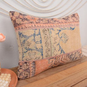 Pillow for Sofa, Gift Pillow, 20x28 Pillow for Couch, Interior Designer Pillow, Orange Pillow Cover, Bedding Pillow, Patchwork Pillow,