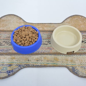 Dog Food Pad, Pet Supplies, Rug Pet Mat, Blue Pad, Rug Pad, Water Bowl Mat, Outdoor Pad, Stylish Pad, Tribal Pad, Hand Crafted Mat,