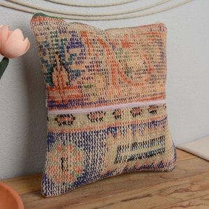 Pillow Covers, Designer Pillows, Kilim Pillow Cases, Pillow for Couch, 14x14 Blue Cushion Case, Rug Pillow, Personalized Gift Pillow,  996