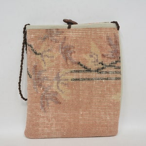 Vintage Bag 12x14, Handbag, Rug Bag, Turkish Bag, Handmade Bag, Chic Bag, Best Gift For Her, Travel Bag, Beach Bag, Crossbody Bag, 44