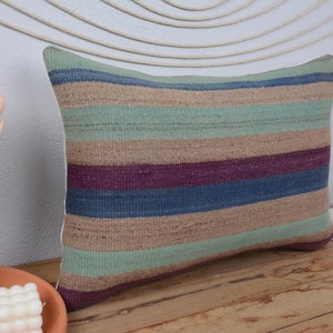 Pillow Covers, Throw Pillow, Designer Pillows, Pillow for Couch, 16x24 Blue Pillow, Striped Pillow, Bridesmaid Gift Cushion Case,  1672