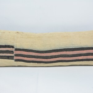 Fundas de almohada Kilim, almohadas de diseño, almohada corporal, cojín beige 12x36, almohada Kilim a rayas, almohada linda, funda de almohada de diseño, 47