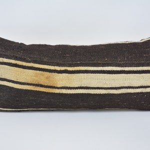 Body Pillow, Kilim Pillows, Home Decor Pillow, 16x36 Brown Pillow Cover, Striped Cushion Case, Art Deco Pillow Cover, Farmhouse Cushion, 101