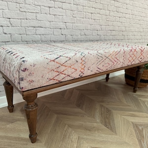 Ottoman Bench, Porch Bench, Piano Bench, Upholstered Bench, Bohemian Bench, Desk Bench, Modern Bench, Handmade Bench, Home Decor,
