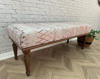 Ottoman Bench, Porch Bench, Piano Bench, Upholstered Bench, Bohemian Bench, Desk Bench, Modern Bench, Handmade Bench, Home Decor,