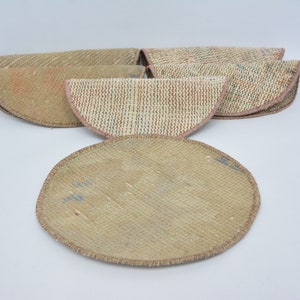 Round Supla, Kilim Supla, Kitchen Decor, Set Of Six, Mouse Pad, 10&quot;x10&quot; Hand Crafted Rug Supla, Circle Under Plate, Rustic Rug Supla, 39