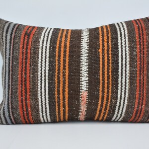 Cojín, almohadas Kilim, funda de almohada Kilim, almohada Kilim blanca de 16x24, cojín a rayas, fundas de almohada de asiento, cojín lindo, 1286