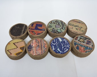 Traditional Coaster, Tribal Coaster, Rustic Coaster, Beer Coaster, Kilim Tea Pad, Gift Coaster, Rug Coaster, Coffee Pad, Round Coaster,
