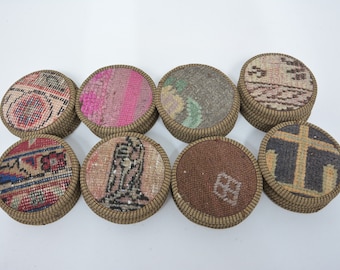 Kilim Coaster, Set Of Six, Hand Carpet Coaster, Stylish Drink Coaster, Ethnic Coaster Set, Wholesale Kilim Coaster, Washable Coaster,