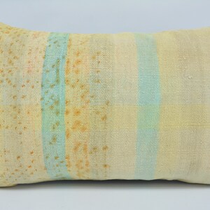 Kilim Pillow Cases, Home Decor Pillow, Antique Pillows, 16x24 Yellow Cushion Case, Striped Pillow Case, Patio Pillow Cover, 246