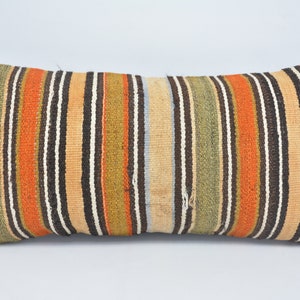 Throw Pillow Covers, Kilim Pillow Covers, 12x24 Black Cushion Case, Striped Pillow Cover, Bridesmaid Gifts Pillow Covers, 396