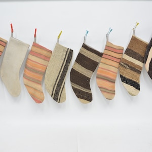 Kilim Stockings, Decorative Stocking, Fireplace Decor Santa Socks, Handwoven Stocking, Vintage Stocking, Xmas Stocking, Candy Stockings,