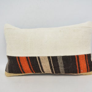 Throw Pillow, Turkish Pillow, Kilim Pillow Cover, Pillow Cover, 12x20 White Cover, Striped Pillow, Chair Cover, Gift Pillow,  1355