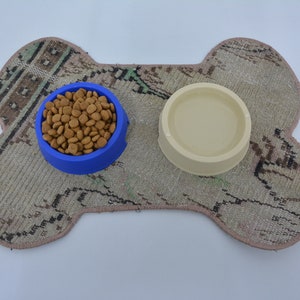 Bone Shabe Pad, Dog Lover Gift Mat, Dog Food Pad, Beige Pad, Rug Pad, Traditional Pad, Washable Pad, Non Slip Pad, Bone Design Pad,