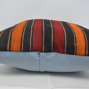 Kilim Pillow, Pillow Cover, Turkish Pillow, Turkish Kilim Pillow, 32x32 Red Cushion, Striped Pillow, Wholesale Case, Decorative Case,  324