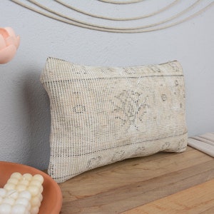 Cuscino Kilim turco, Cuscino per divano, Sham cuscino Kilim 12x20, Cuscino per divano, Copertura cuscino Beige, Cuscino rettangolare, Cuscino tappeto,