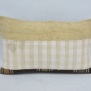 Kilim Pillow, Throw Pillow Covers, 12x20 Beige Pillow Cover, Striped Pillow Case, Cat Throw Pillow Case, Cotton Cushion Case, 645