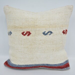 Designer Pillows, Kilim Pillow Cover, Pillow Covers, 20x20 White Pillow Case, Hemp Cushion Case, Gothic Throw Pillow Cover, 430
