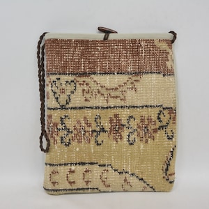 Handbag 12x14, Rug Bag, Vintage Bag, Turkish Bag, Handmade Bag, Chic Bag, Best Gift For Her, Travel Bag, Beach Bag, Crossbody Bag, 52