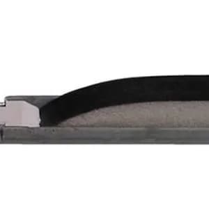 May include: Close-up of a gray metal tool with a black rubber grip. The tool has a small, rectangular opening on the side.