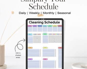 Bearbeitbarer ADHS Putzplaner: Neurodianerfreundliche Checkliste (Digitaler Download PDF)
