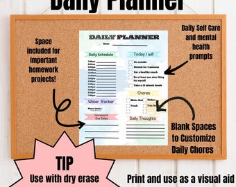 Kinder Tagesplaner: Druckbare Tabelle Hausaufgaben & Pflege (PDF Download)