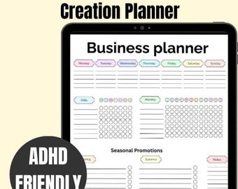 ADHD-freundlicher Business & Content Planer: Bearbeitbares druckbares PDF
