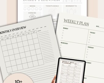 Bearbeitbarer Familienplaner: Minimalistischer Organizer für vielbeschäftigte Mütter (PDF Download)