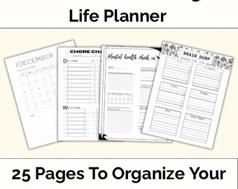 ADHS Life Planer PDF | Tages-Organizer, Stimmungs-, Wellness- & Expense-Tracker | Druckbares Neurodiversent Bundle