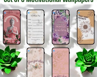 6 weibliche LockScreen-Hintergründe mit Motivationszitate, Blumenmuster, Wochenplaner und mehr!