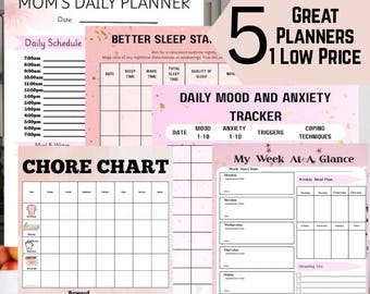 Planer für die Familie: Wochenplan, Stimmungs- & Schlaftracker (PDF Download)