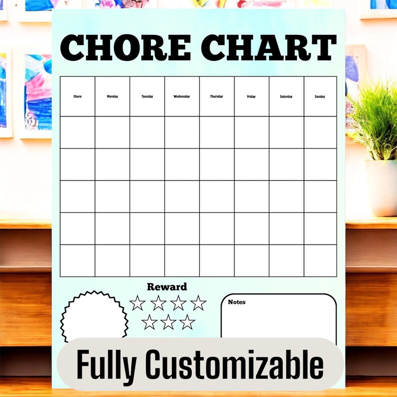 EDITABLE Simple Childrens Chore Chart: Easy Visual Routine (3-pack PDF ...