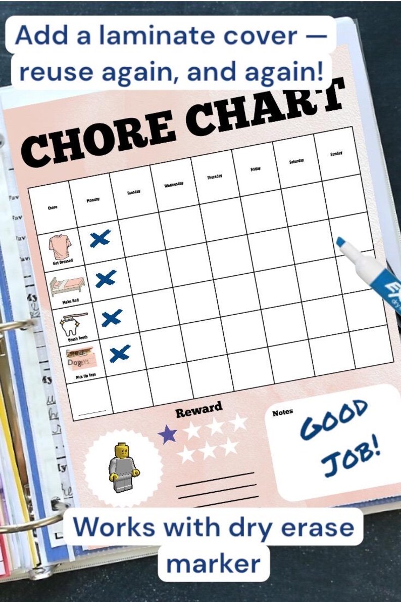 Family Planner Printables: Chore Chart, Mood & Sleep Trackers (PDF ...