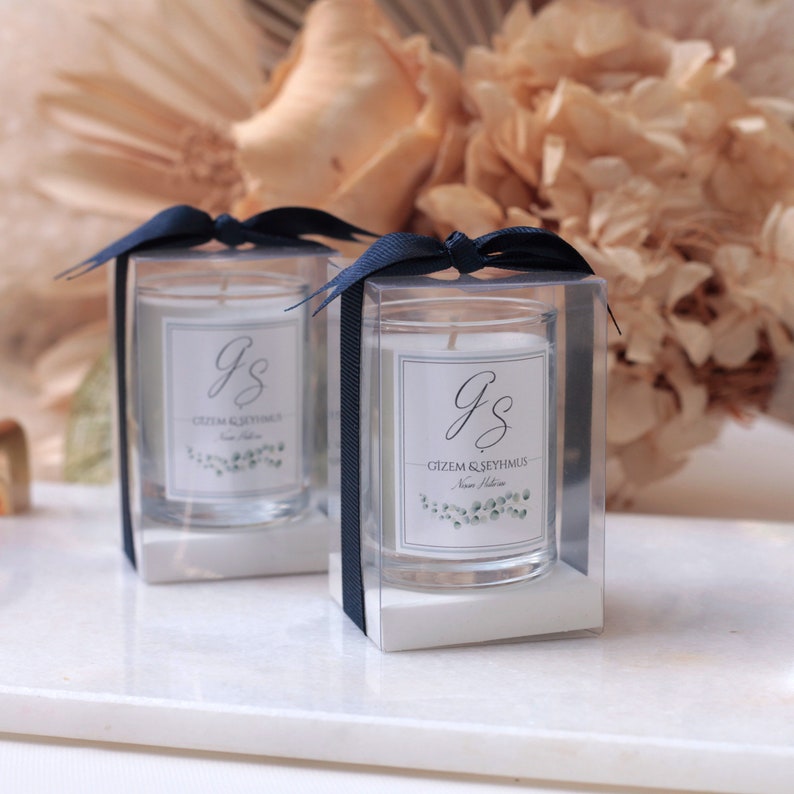 Personalized Wedding Candle Favors: Boxed Vanilla Scented Candle - Etsy