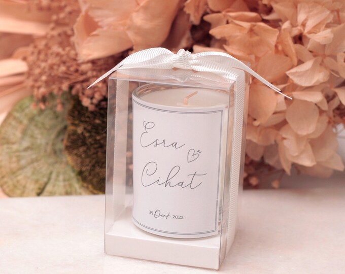 Custom Monogram Wedding Candle, Elegant Personalized Candle, Unique Bridesmaid Candle, Custom Name Wedding Candle, Engagement Candle