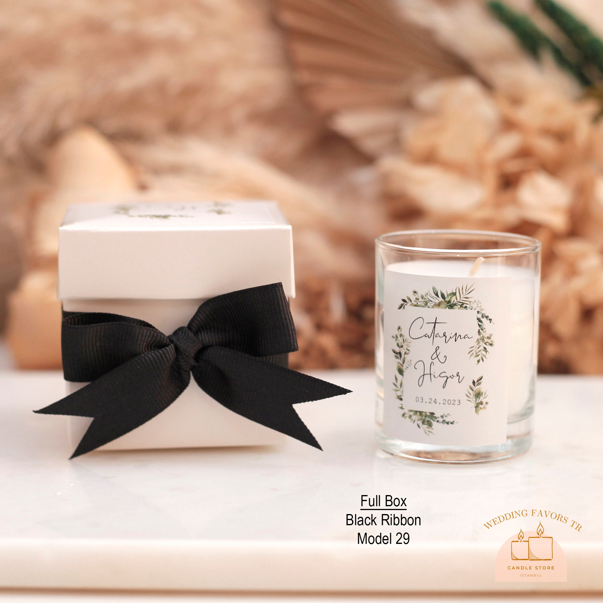 Wedding Jar Candle Favor for Guests, Small Custom Wedding Jar