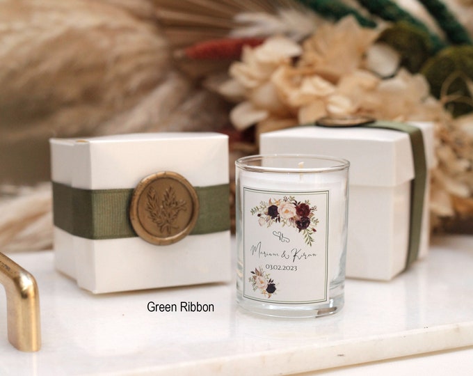 Custom Name Candle with Stamp Box, Wedding Special Candle, Personalized Candle Gift, Custom Valentine's Day Gift, Engagement Candle