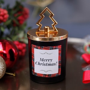 Chocolate scented christmas gift candle, Scented christmas candle, Decorative christmas candle