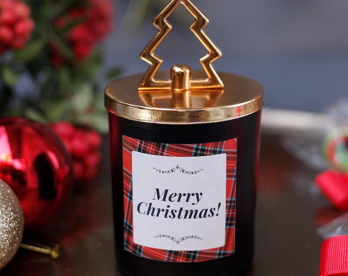 Chocolate scented christmas gift candle, Scented christmas candle, Decorative christmas candle