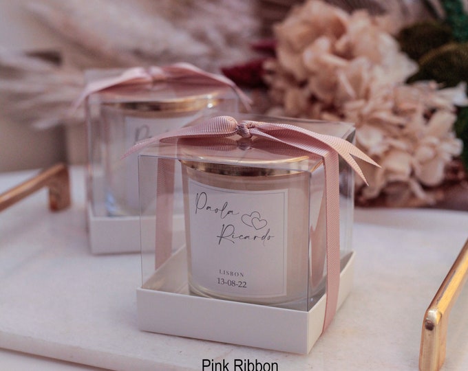 Personalized Gift Large Scented Lid Candle Wedding Engagement Baby Shower Bridal Shower