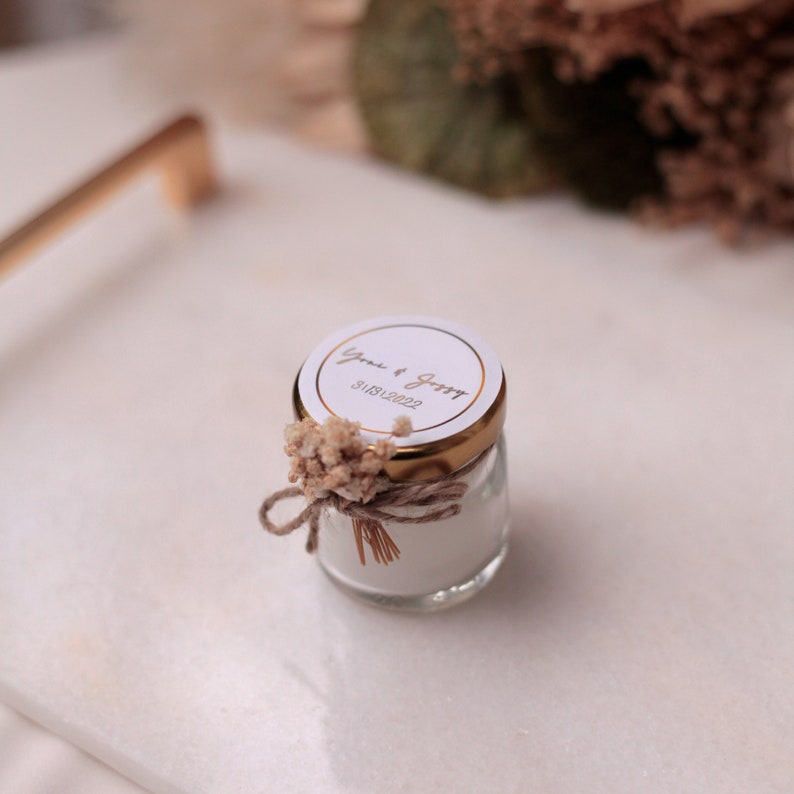 Small Custom Wedding Candle Glass Jar Candle Bulk Bridal Etsy