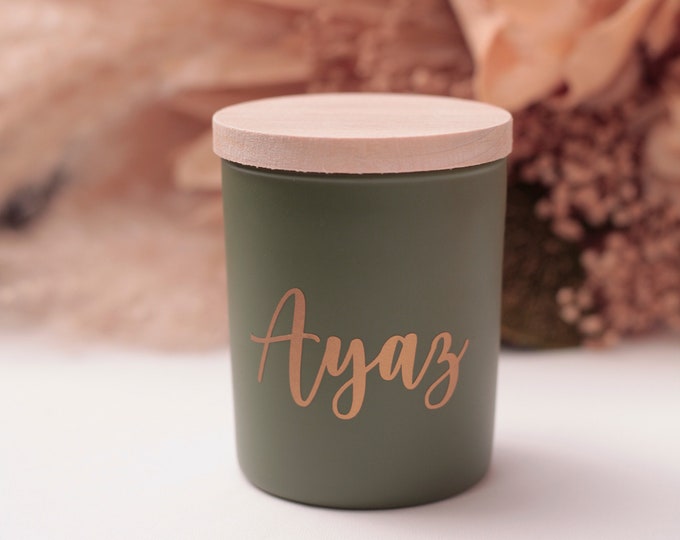 Personalized Name Lid Candle, Custom Candle Gift, Wedding Favors for Guests Scented Name Custom Candle, Special Candle Gift