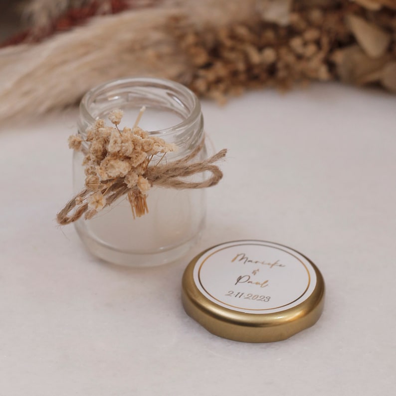 Personalized Wedding Favor Candle: Flower Jar, Bulk Bridal Shower Gift ...