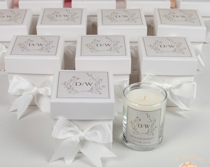 Personalized Wedding Candle: Custom Name & Date, Vanilla Scent