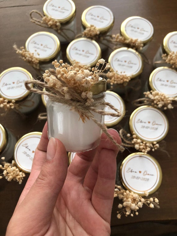 Wedding Jar Candle Favor for Guests, Small Custom Wedding Jar Candle, Glass  Candle Jars, Bulk Bridal Shower Candle Favors, Small Jar Candles 