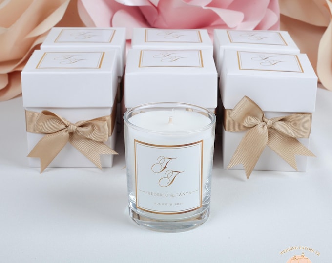 Personalized Large Size Wedding, Engagement, Baptism, Baby Shower Gift Candle for Guests