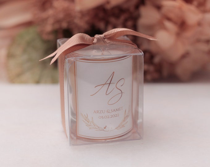Bridal Shower Gifts for Guests, Wedding Favors for Guests in Bulk, Bridesmaid Candle, Unique Candle, Personalized Candle for Wedding