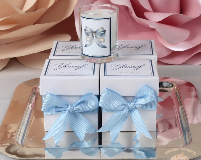 Vanilla Scented Personalized Candle - Baptism, Baby Shower, Christening, Communion, Wedding Favor Gift