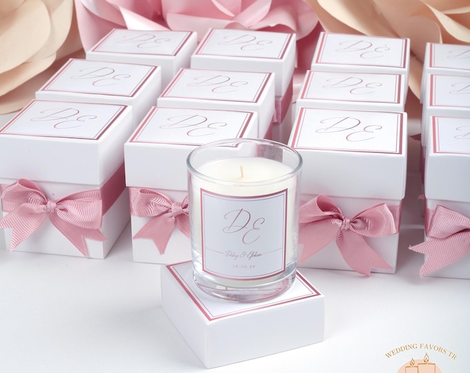 Large Vanilla Scented Candle – Wedding, Engagement, Baptism, Bridal Shower, Anniversary, Communion Favor